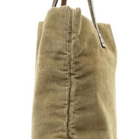 PREOWNED Fendi Tote Bag in Beige Corduroy - Picture 13 of 16